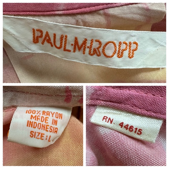 Paul M Ropp 70s VTG Oversized Batik Button Down Fish Tunic - Picture 14 of 15